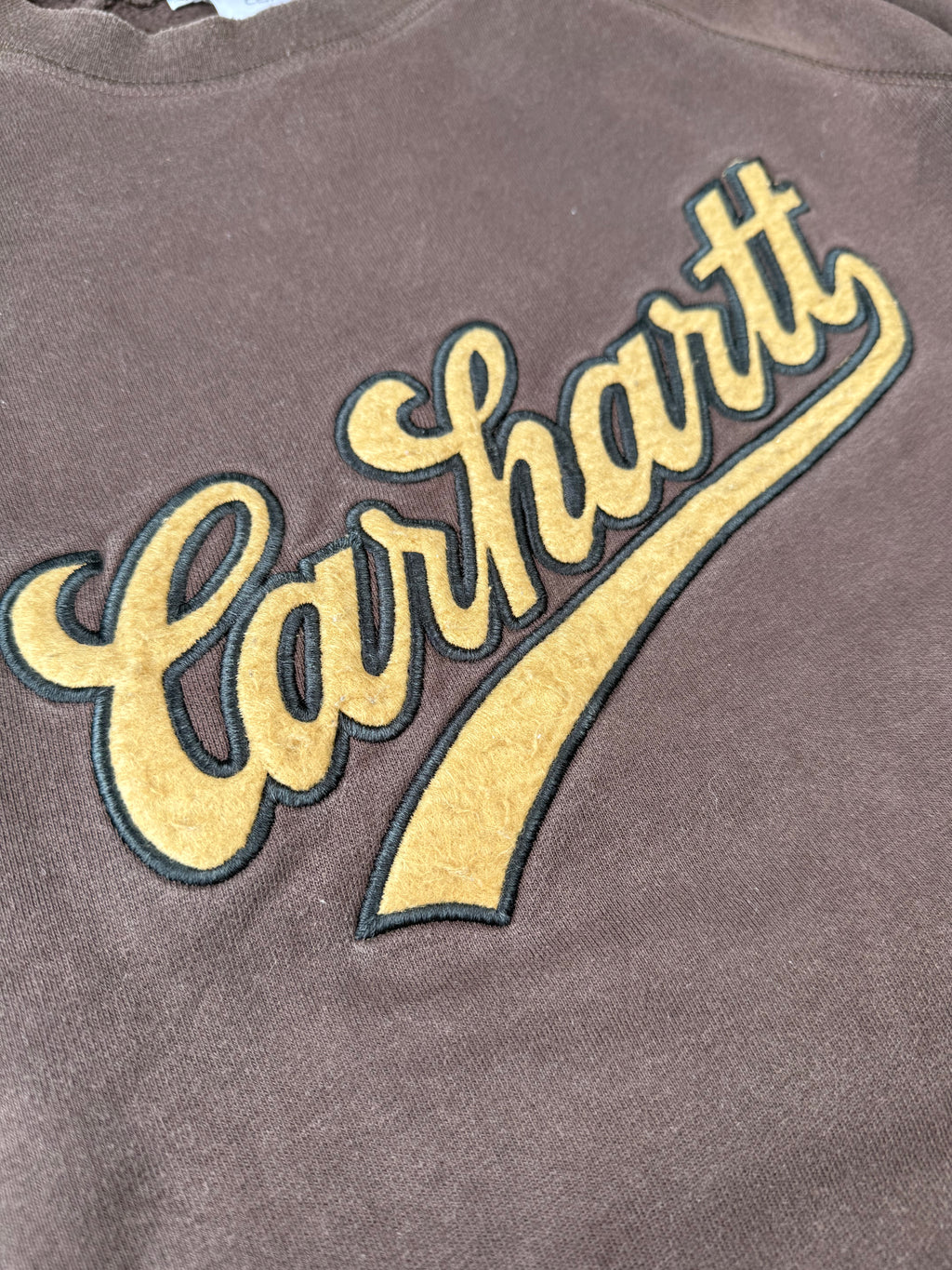 Sweatshirt vintage Carhartt marron brodé - taille S