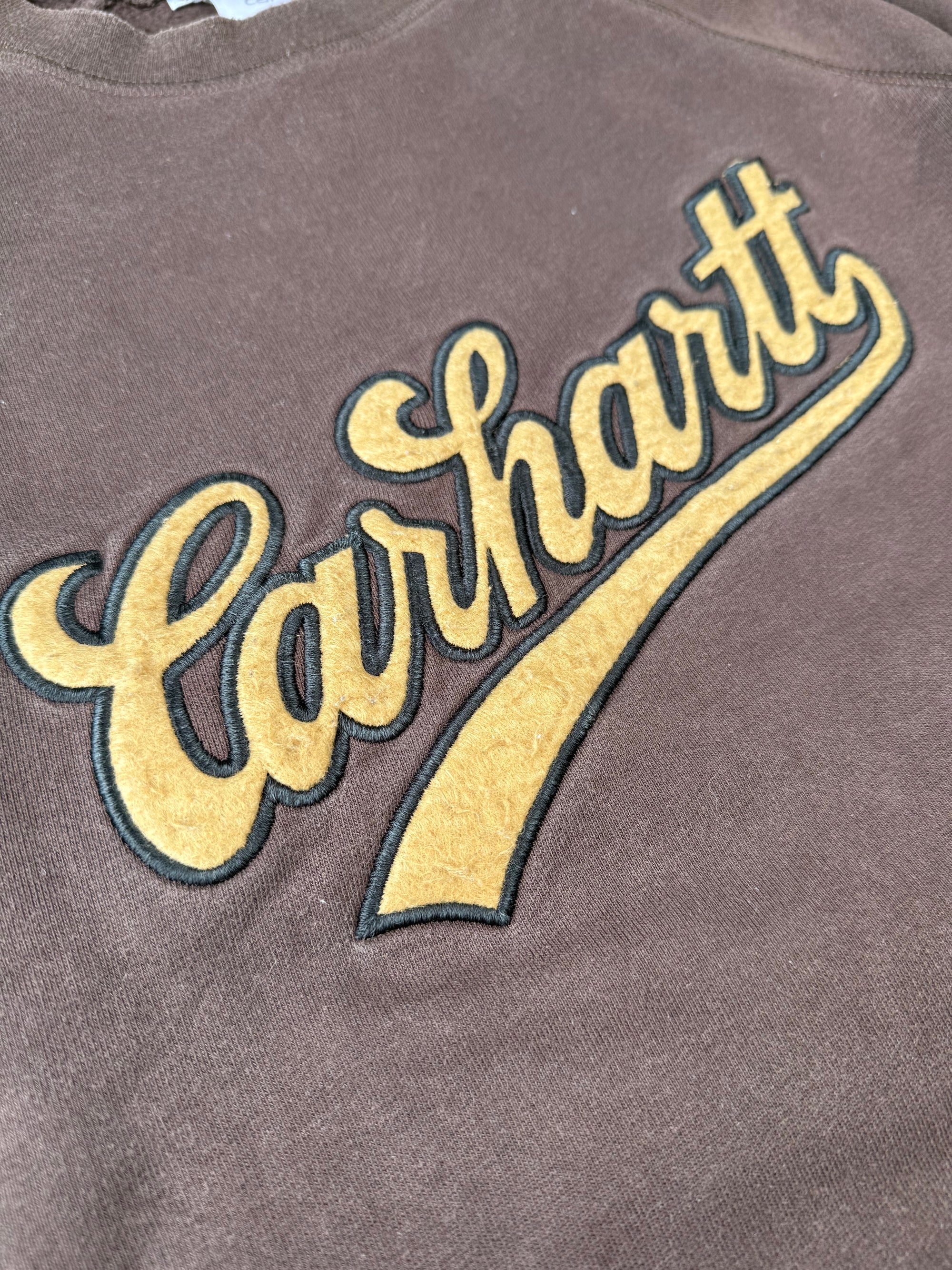 Sweatshirt vintage Carhartt marron brodé - taille S