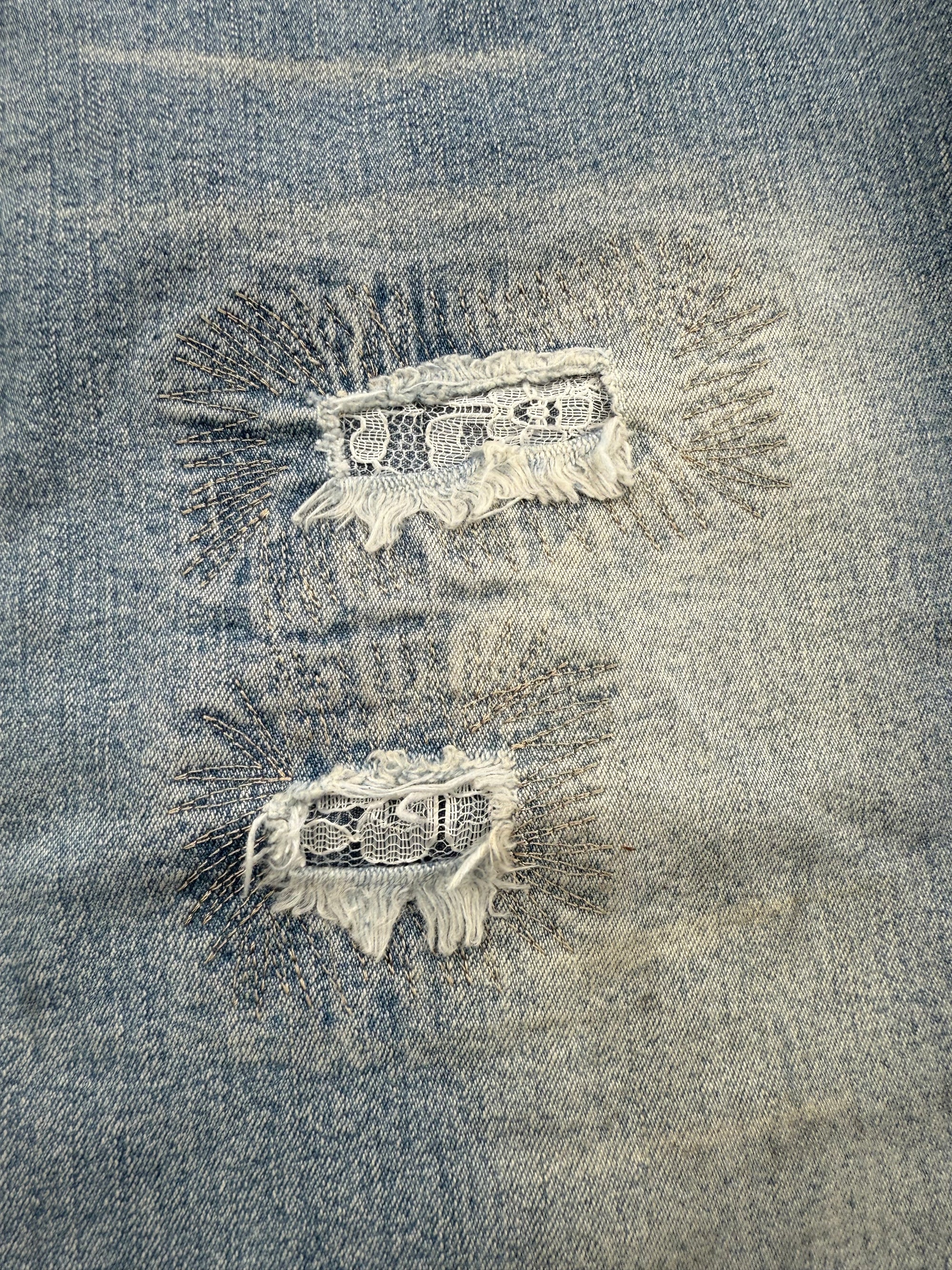Jean Flare Bootcut NNY - Y2K Ripped & Poche Dentelle - Taille 38