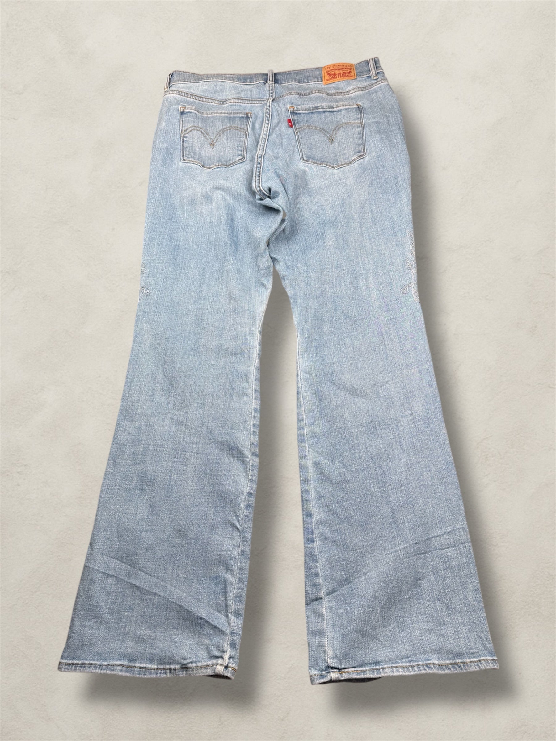 Jean Levi’s 512 Flare Bootcut Femme – Vintage Y2K Brodé Fleurs – taille 40 FR