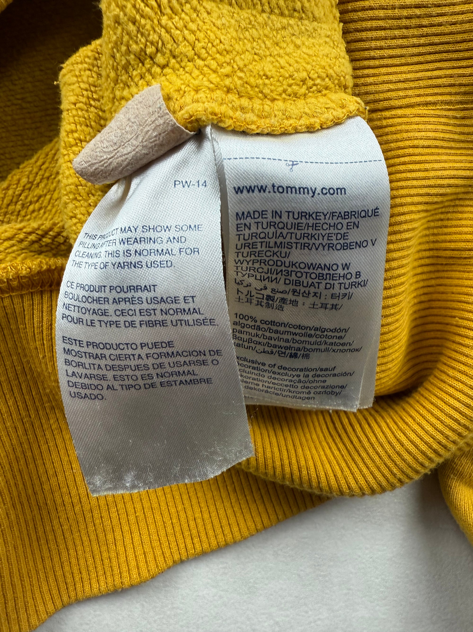 Sweat Tommy Jeans Jaune Moutarde logo Brodé / Oversized - Taille L