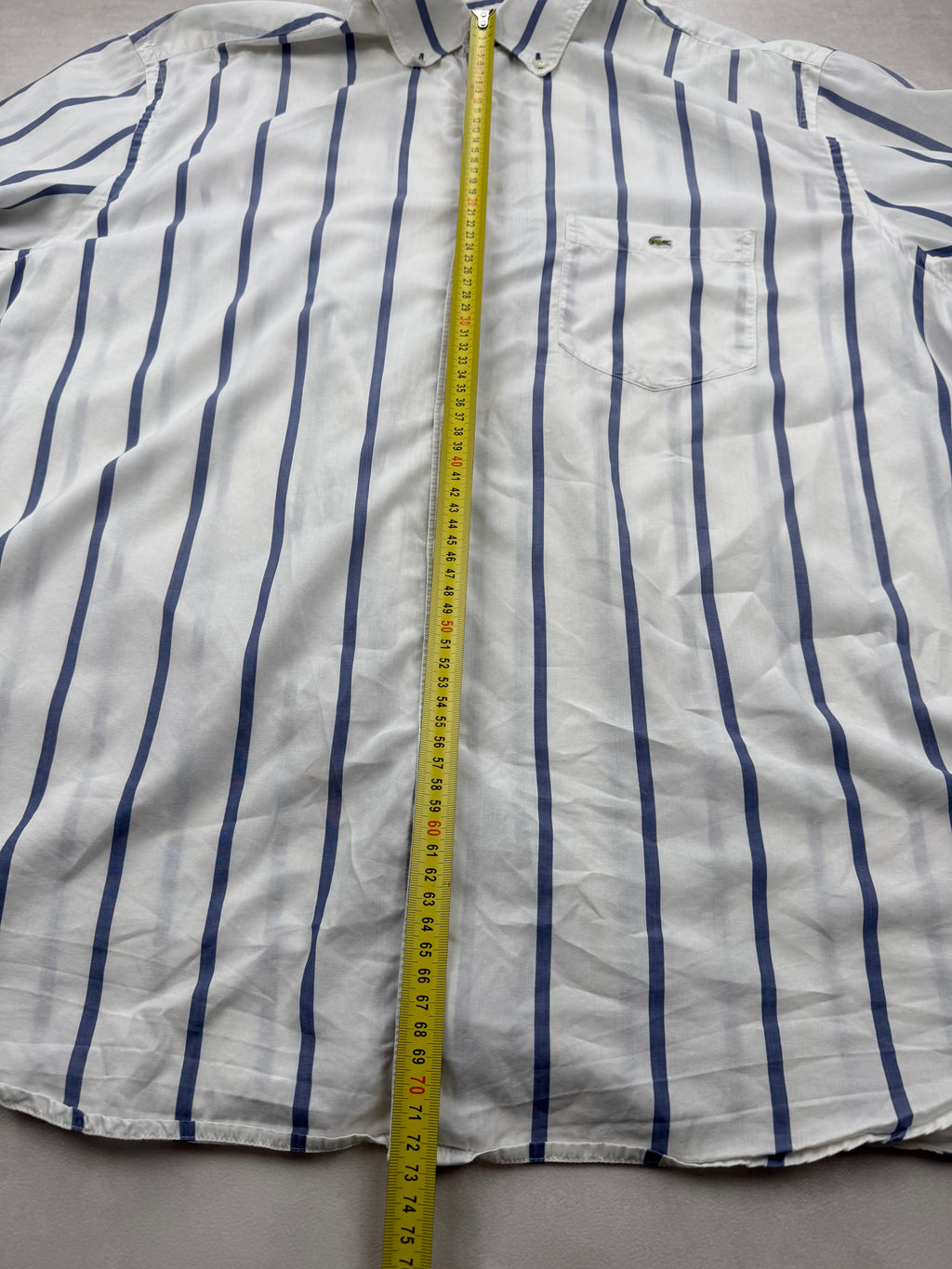 Chemisette Vintage Lacoste Rayures Bleues - Taille XXL (46)
