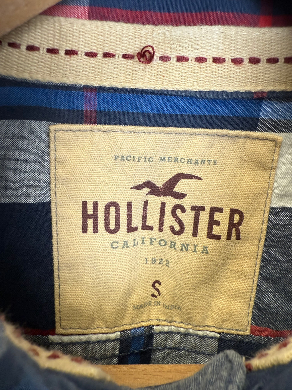 Chemise Hollister à carreaux bleus - taille S