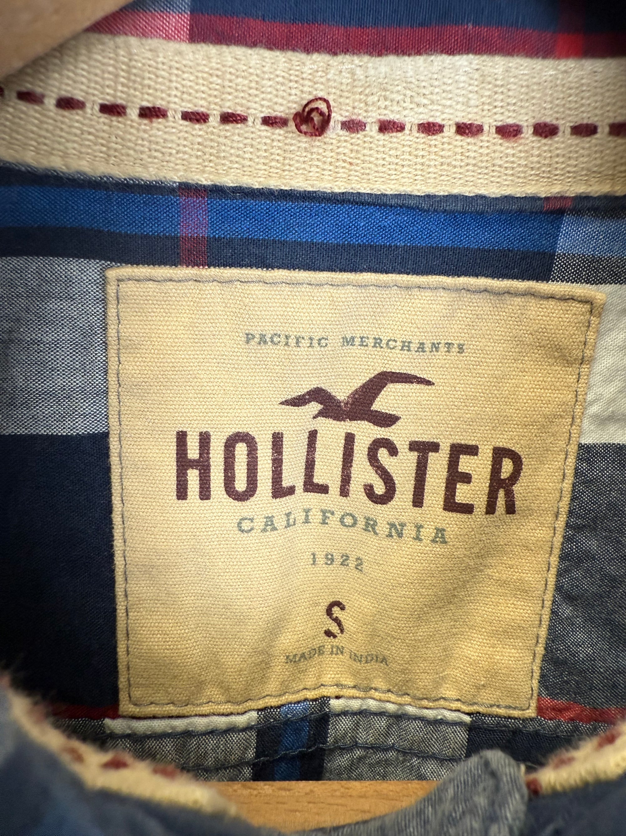 Chemise Hollister à carreaux bleus - taille S