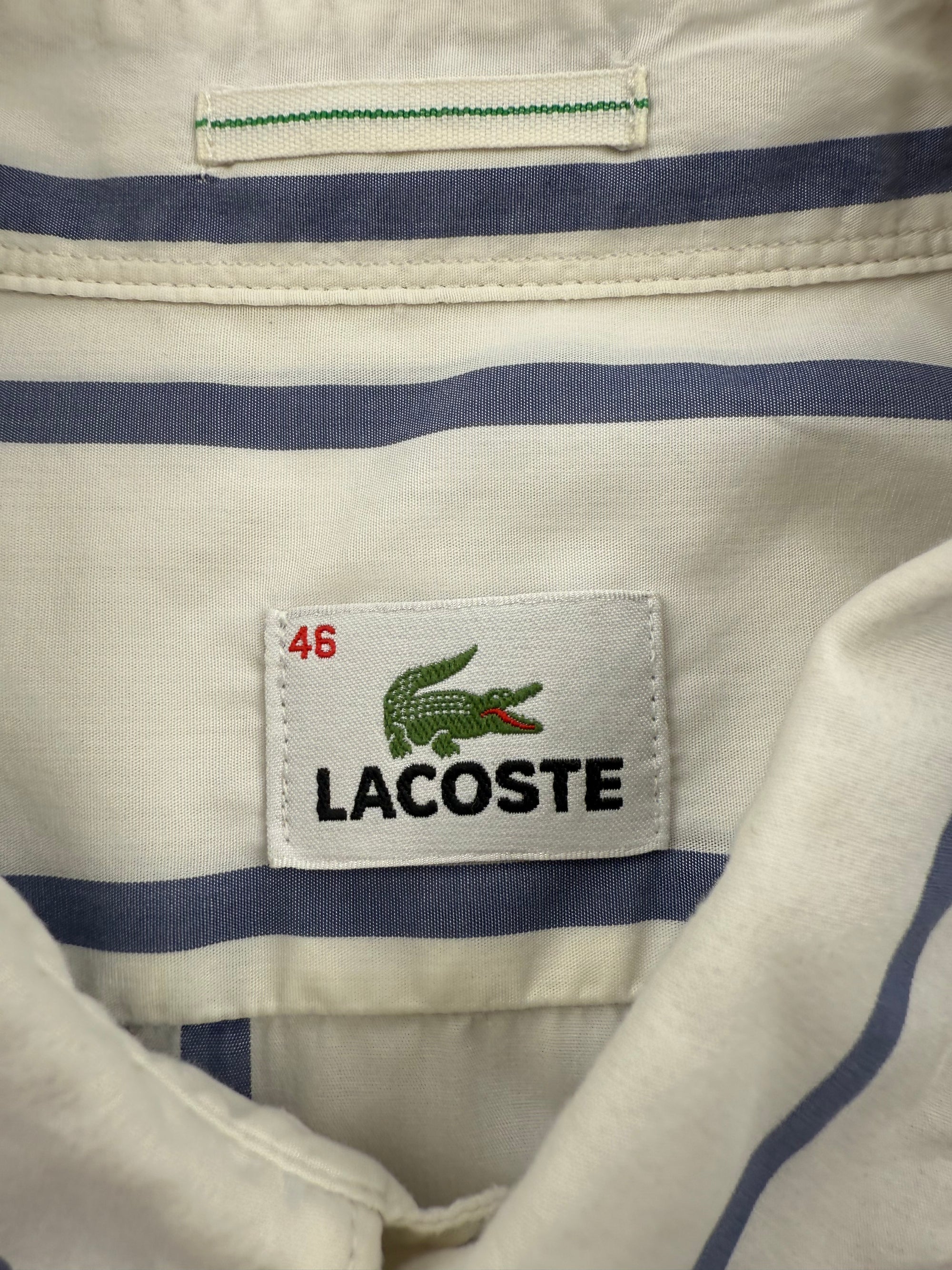 Chemisette Vintage Lacoste Rayures Bleues - Taille XXL (46)