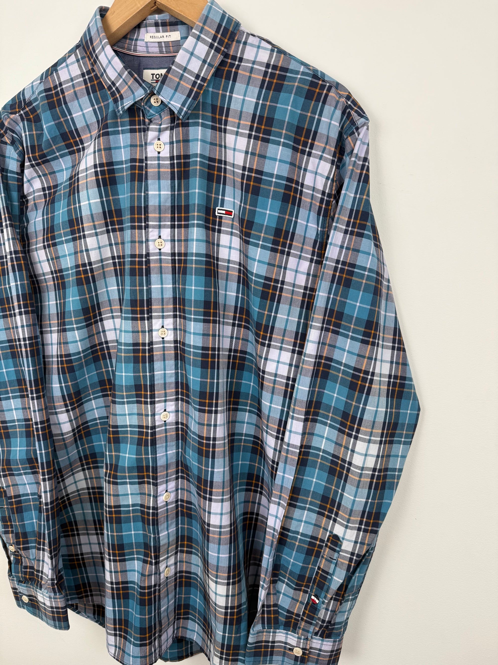 Chemise Tommy Jeans Carreau Plaid Regular Fit Coton