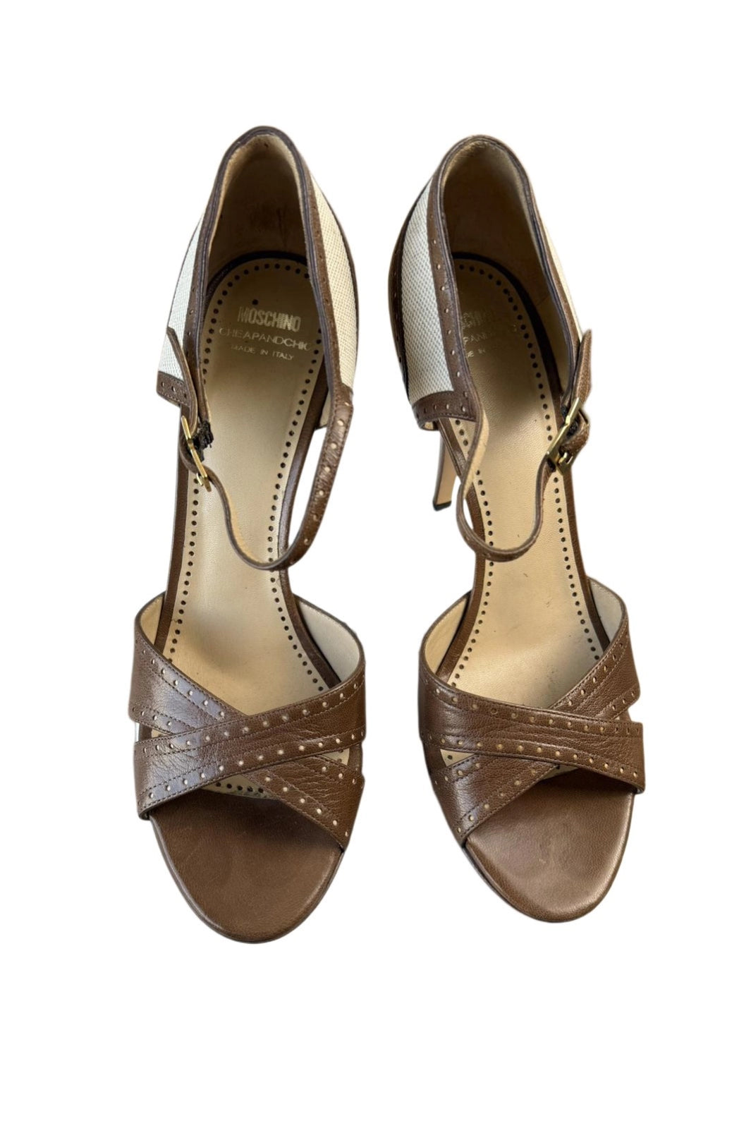 Escarpins Moschino en cuir marron - Taille 40